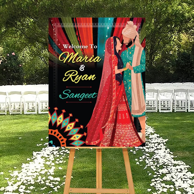 Custom Sangeet Foam Board Poster Sign