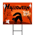 Halloween Yard Sign - Scary Pumpkin Cat Witch Halloween Decorations