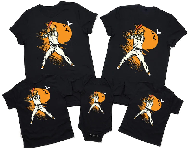 Baseball Skeleton Halloween T-Shirt