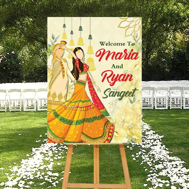 Custom Sangeet Foam Board Poster Sign