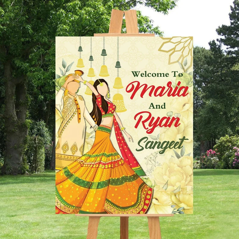 Custom Sangeet Foam Board Poster Sign