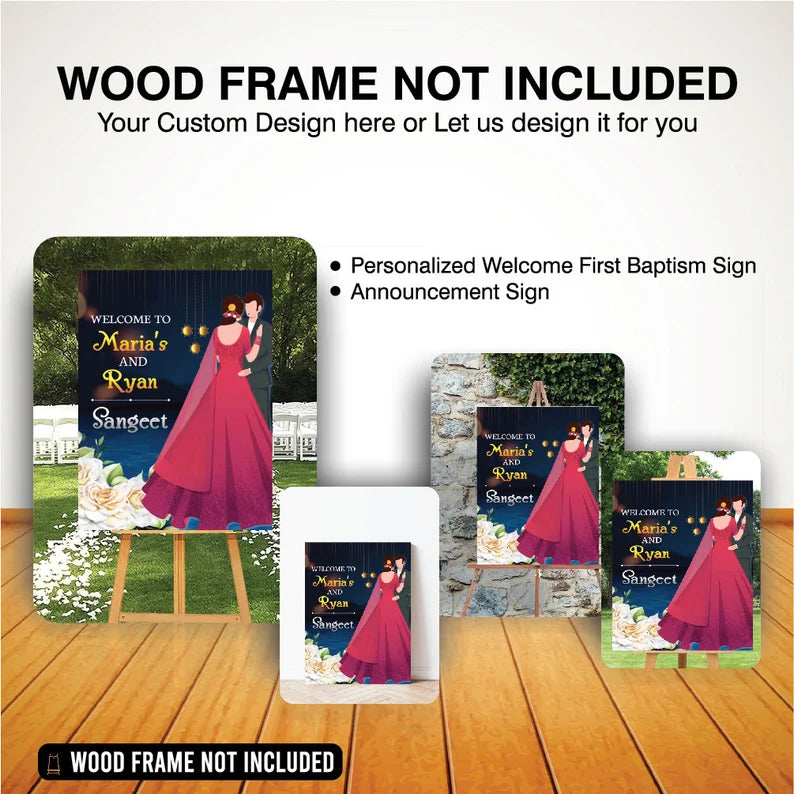 Custom Sangeet Foam Board Poster Sign