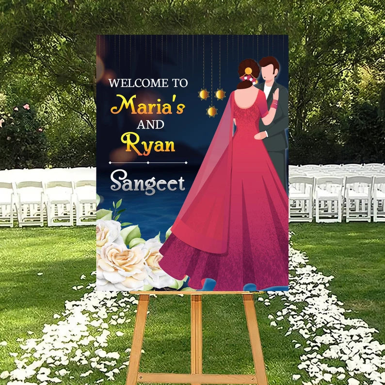 Custom Sangeet Foam Board Poster Sign