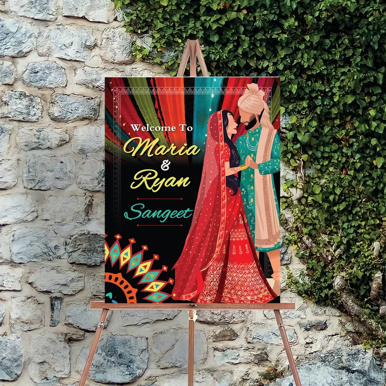 Custom Sangeet Foam Board Poster Sign
