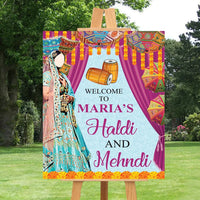 Custom Haldi Mehndi Foam Board Poster Sign