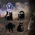 4ct Black Cat Silhouette Yard Sign Cutouts
