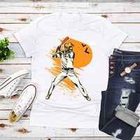 Voila Print Baseball Skeleton Halloween T-Shirt Unisex Shirt / 2XL