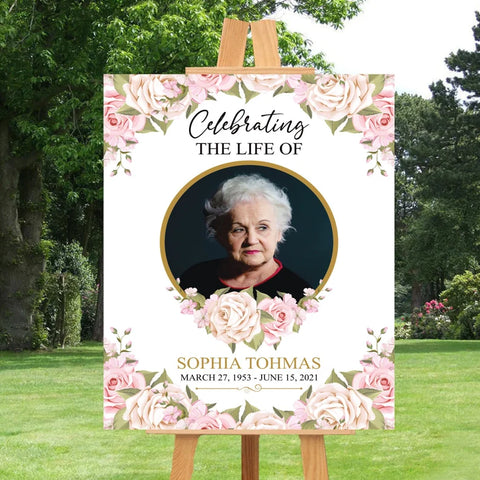 Personalized In Loving Memory Funeral Sign With Photo - Custom Celebration  Of Life Sign - Celebration Of Life Decorations (PVC Board)