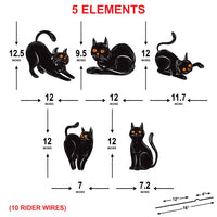 5ct Black Cat Silhouette Yard Sign Cutouts