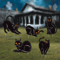 5ct Black Cat Silhouette Yard Sign Cutouts