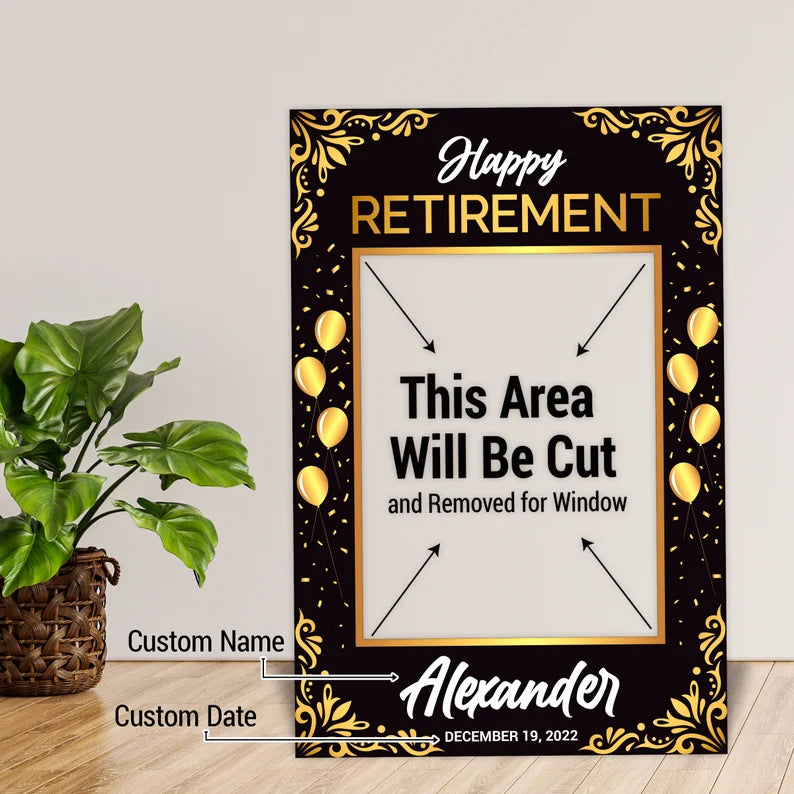 Personalized Happy Retirement 2025 Selfie Frame