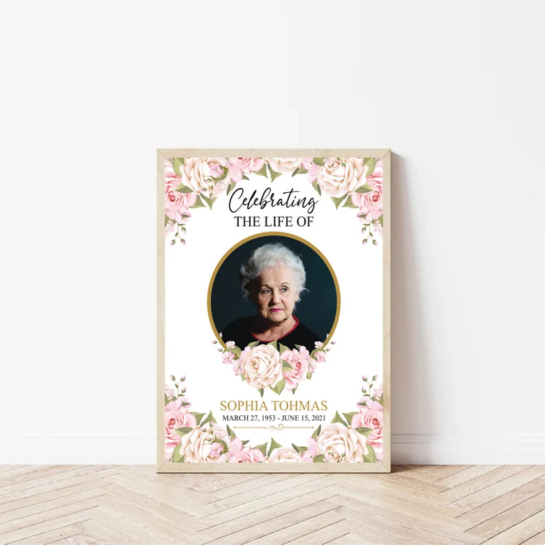 Custom Funeral Foam Board Poster Sign