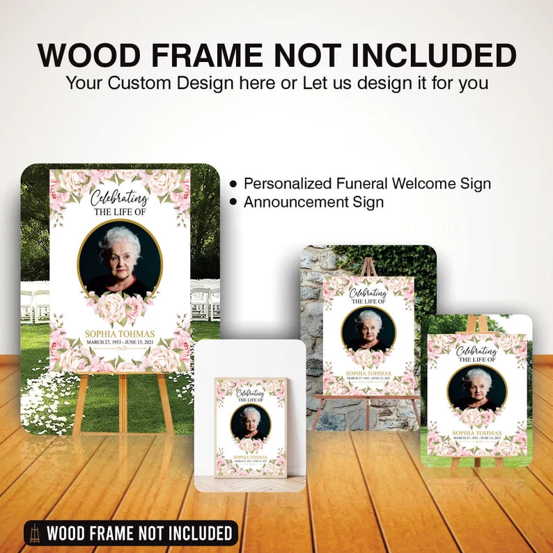 Custom Funeral Foam Board Poster Sign