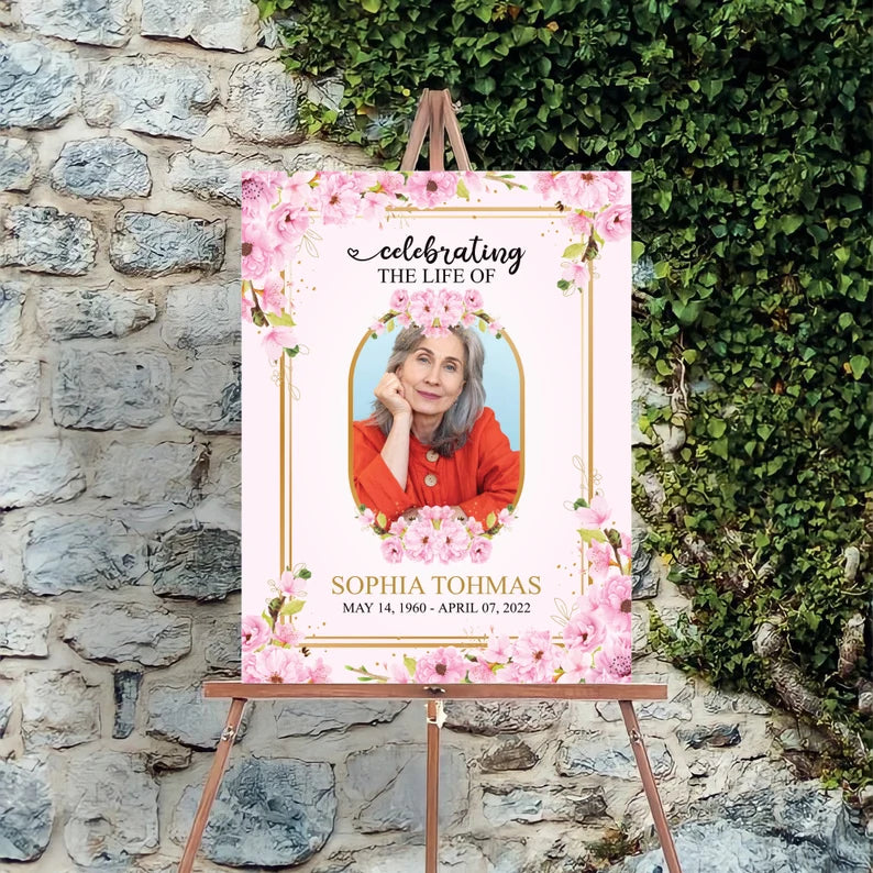 Custom Funeral Foam Board Poster Sign