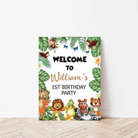 Custom Safari Birthday Foam Board Poster Sign