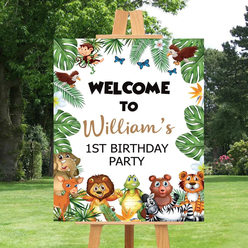 Custom Safari Birthday Foam Board Poster Sign