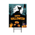 Halloween Yard Sign - Scary Pumpkin Cat Witch Halloween Decorations
