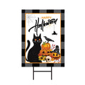 Halloween Yard Sign - Scary Pumpkin Cat Witch Halloween Decorations