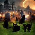 4ct Black Cat Silhouette Yard Sign Cutouts