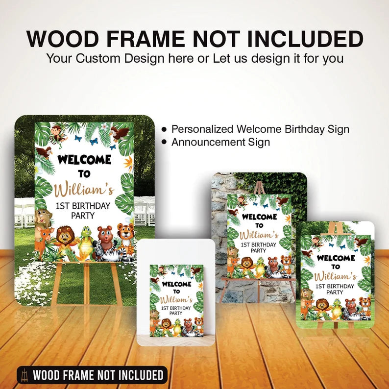 Custom Safari Birthday Foam Board Poster Sign