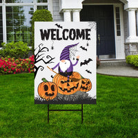 Halloween Yard Sign - Scary Pumpkin Cat Witch Halloween Decorations