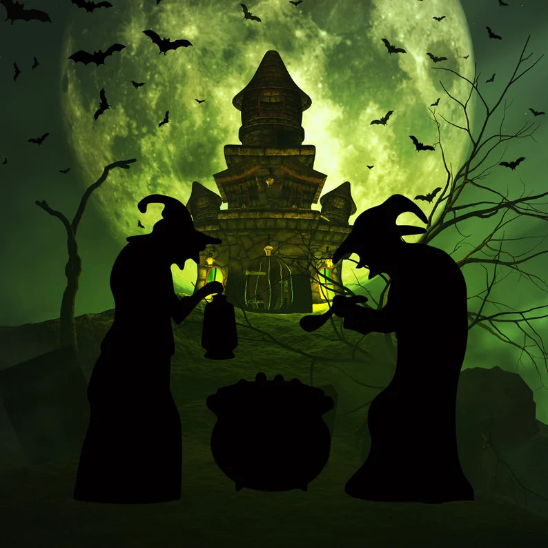 Black Witches Silhouette Yard Sign Cutouts