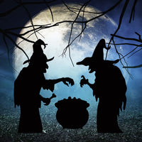 Black Witches Silhouette Yard Sign Cutouts