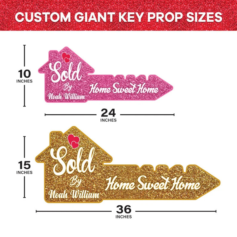 Personalized Real Estate Marketing Key Cutout Sign