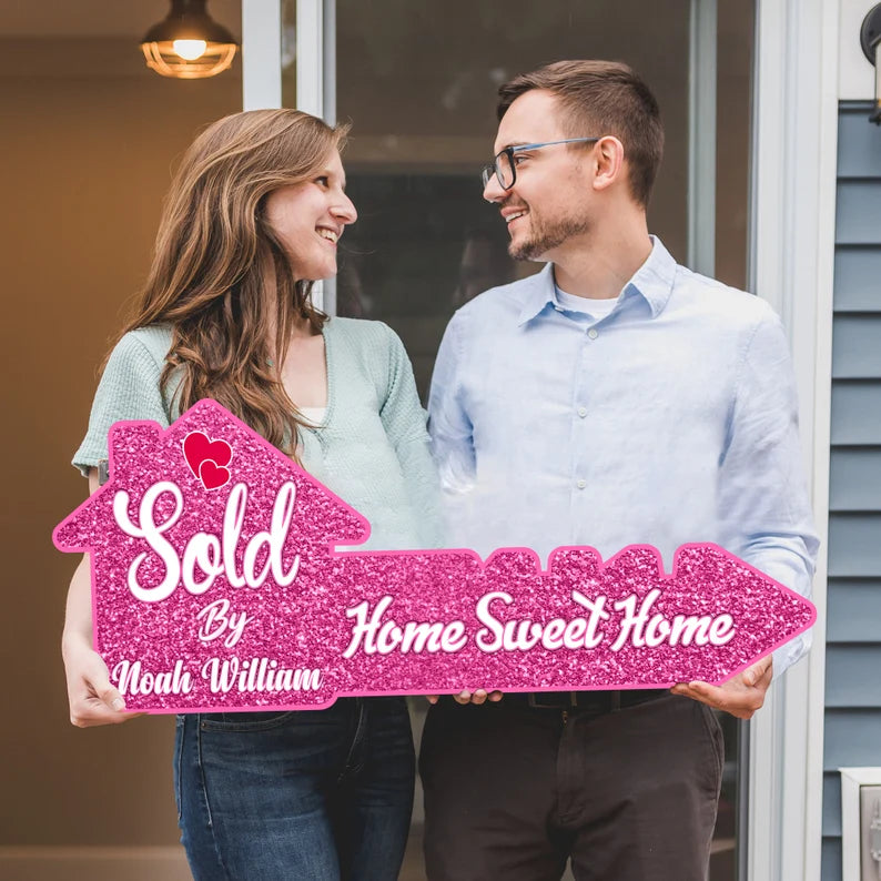 Personalized Real Estate Marketing Key Cutout Sign
