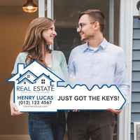 Personalized Real Estate Marketing Key Cutout Sign