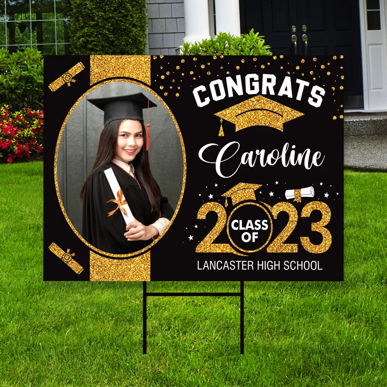 Personalized Graduation Yard Sign 2024 with Photo