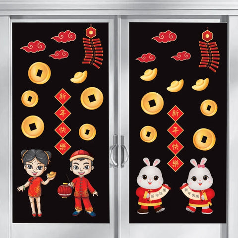 27Pcs Chinese New Year 2023 Window Cling Vinyl Stickers