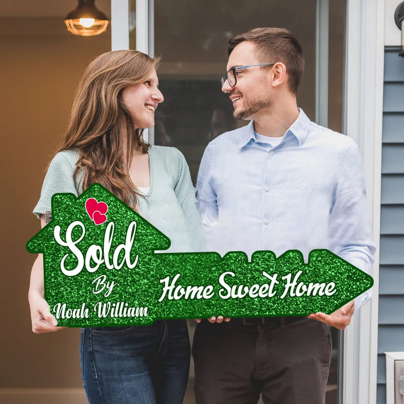 Personalized Real Estate Marketing Key Cutout Sign