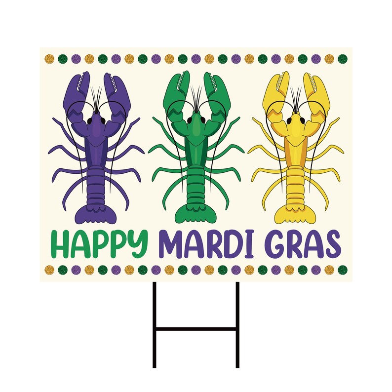 Mardi Gras Yard Sign