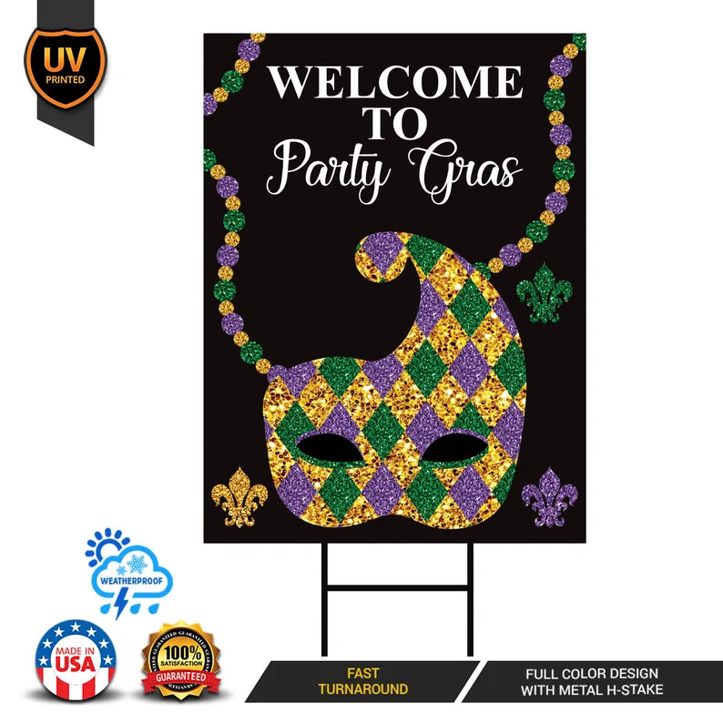 Mardi Gras Yard Sign