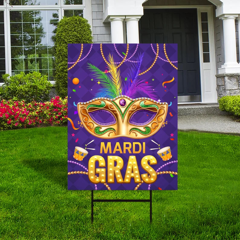 Mardi Gras Yard Sign