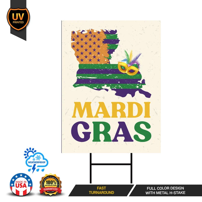 Mardi Gras Yard Sign