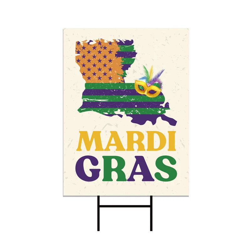 Mardi Gras Yard Sign