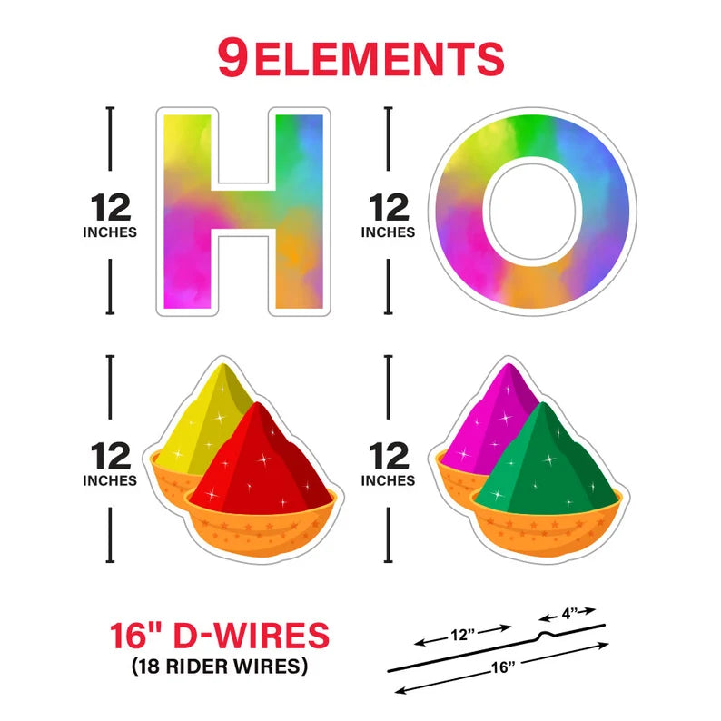 Happiness Holi Hai Yard Sign Cutout