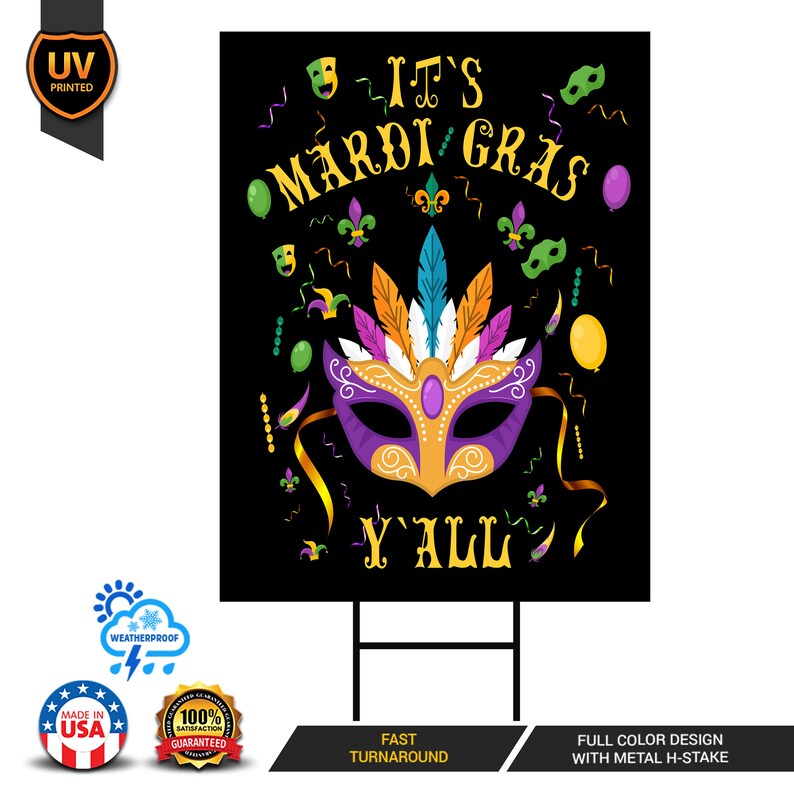 Mardi Gras Yard Sign