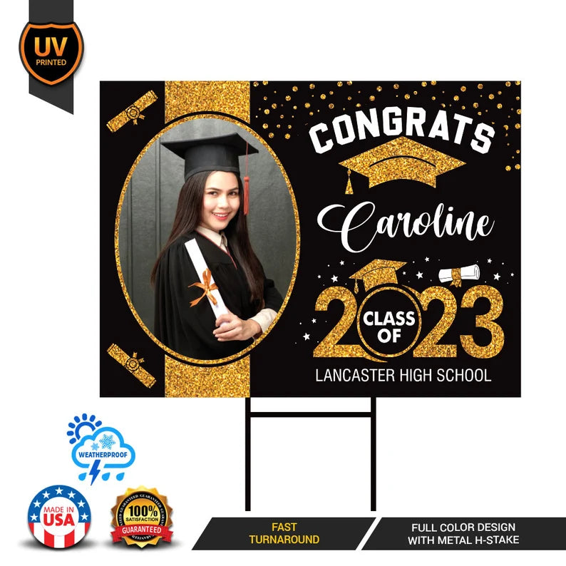 Personalized Graduation Yard Sign 2024 with Photo