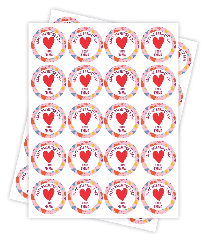 Happy Valentine's Day Personalized Valentine's Day Stickers