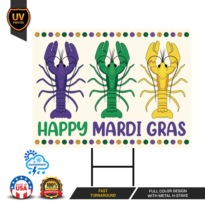 Mardi Gras Yard Sign
