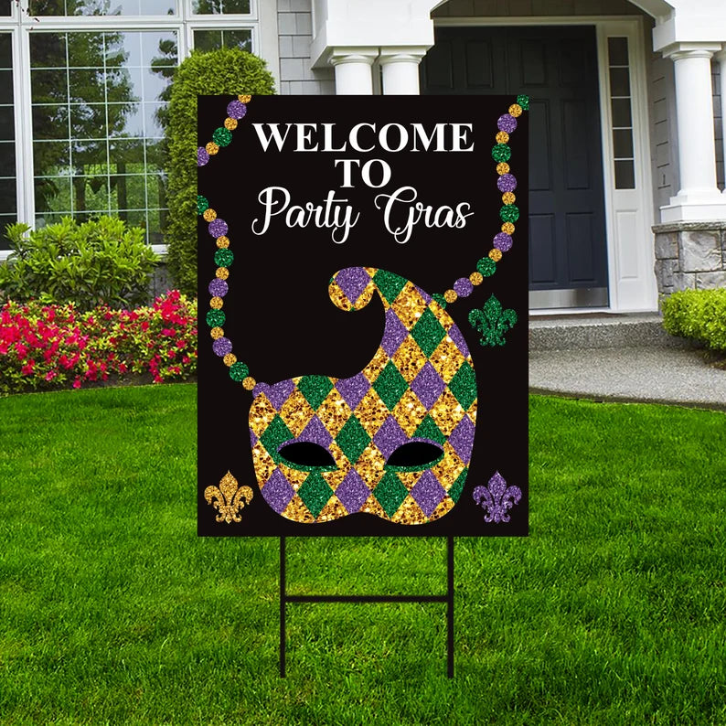 Mardi Gras Yard Sign