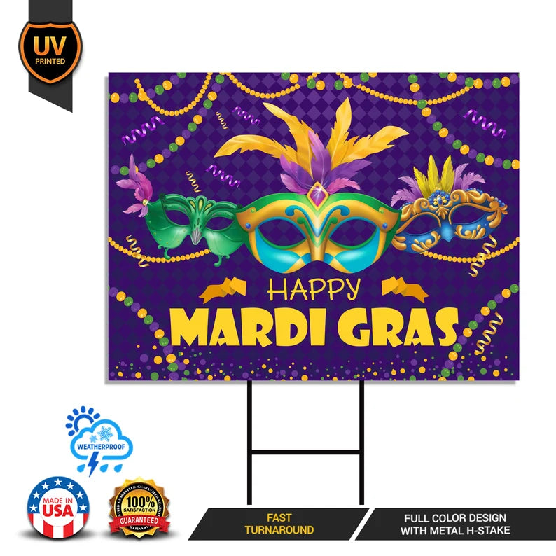 Mardi Gras 2023 Yard Sign