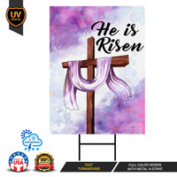 Happy Easter 2024 He is Risen Yard Sign