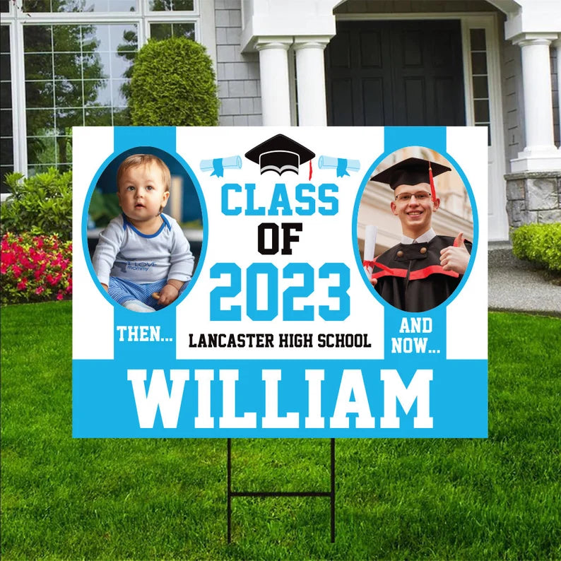 Personalized Graduation 2023 Photo Yard Sign