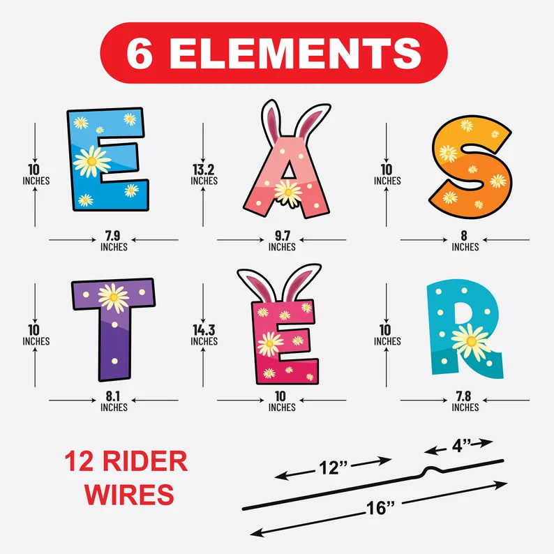 Happy Easter 2023 Yard Sign Letters