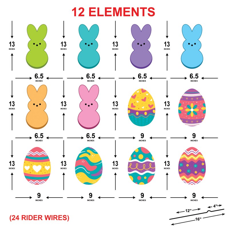 Peeps Bunny Easter Eggs 2023 Yard Cutouts