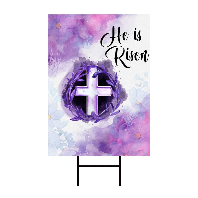 Happy Easter 2023 He is Risen Yard Sign